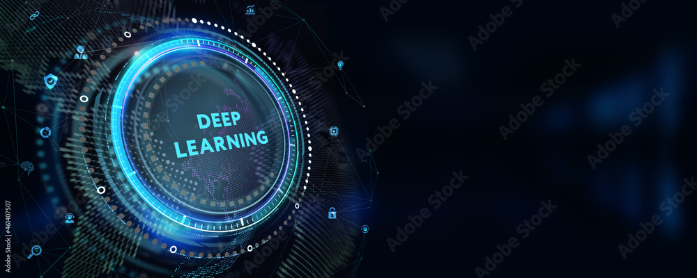 Deep learning artificial intelligence neural network. Technology, Internet and network concept. 3d illustration Deep learning artificial intelligence neural network. Technology, Internet and network concept. 3d illustration