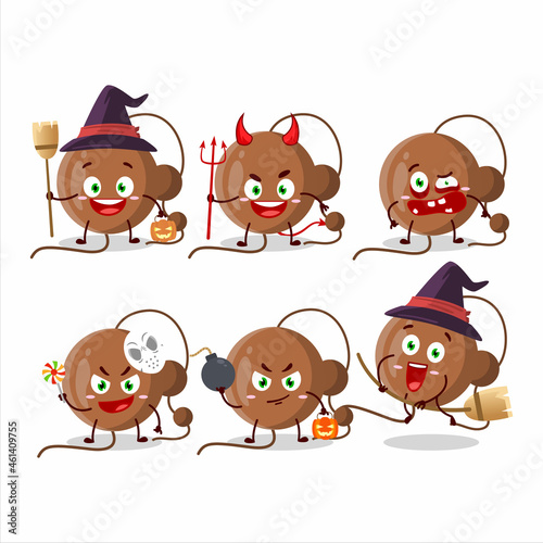 Halloween expression emoticons with cartoon character of firecracker ball