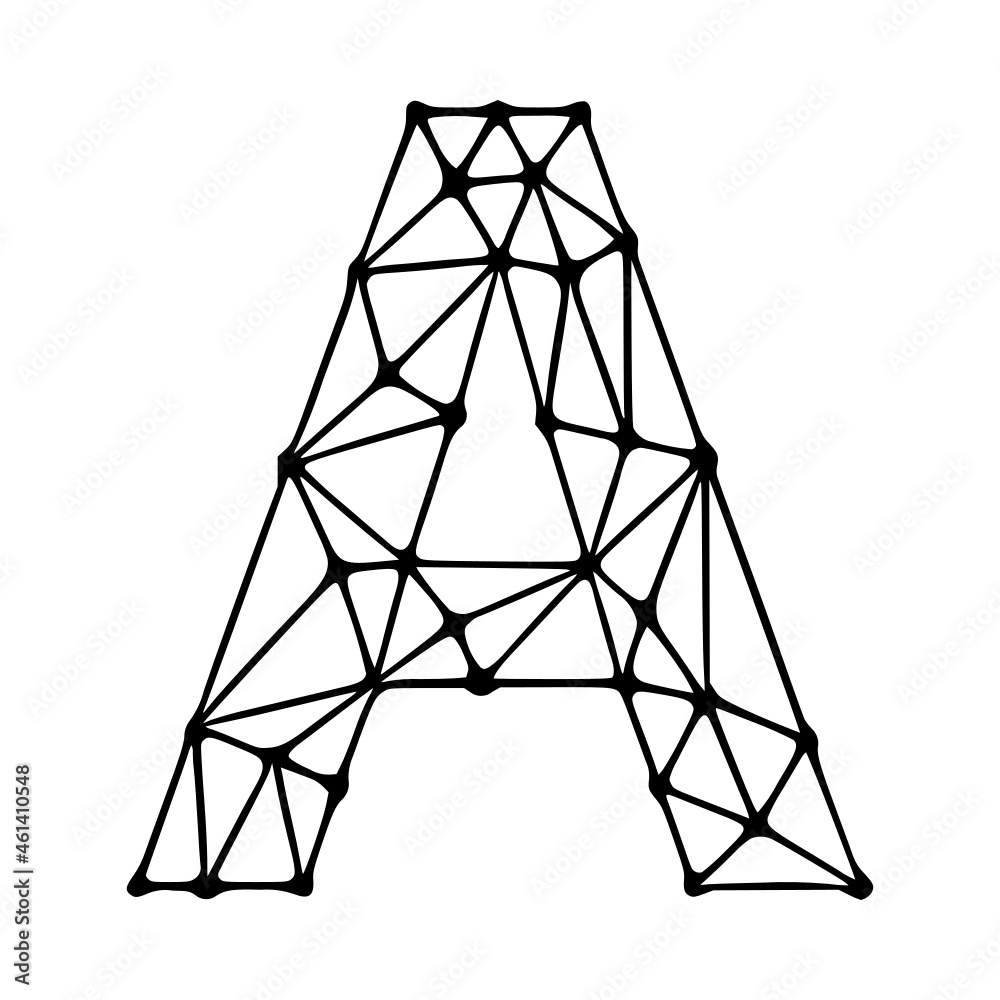 Letter a polygonal symbol, clip art isolated on white background Letter a polygonal symbol, clip art isolated on white background