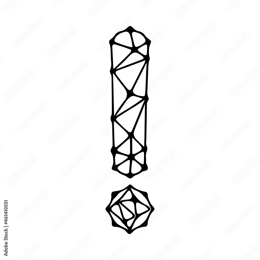 Exclamation mark polygonal symbol, clip art isolated on white background Exclamation mark polygonal symbol, clip art isolated on white background