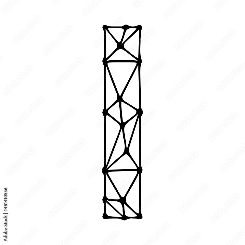 Letter i polygonal symbol, clip art isolated on white background Letter i polygonal symbol, clip art isolated on white background