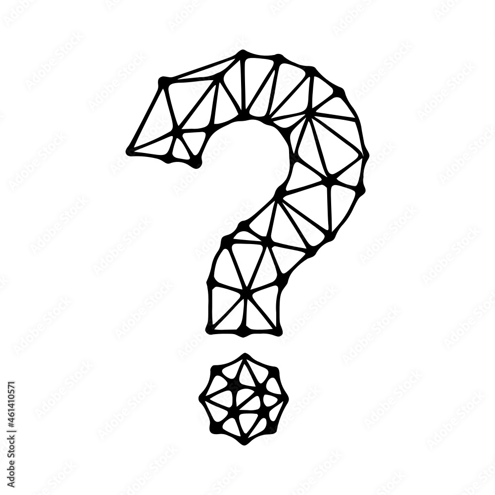 Question mark polygonal symbol, clip art isolated on white background ...