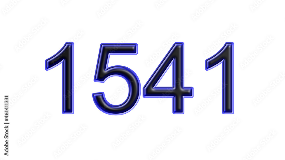 blue 1541 number 3d effect white background blue 1541 number 3d effect white background