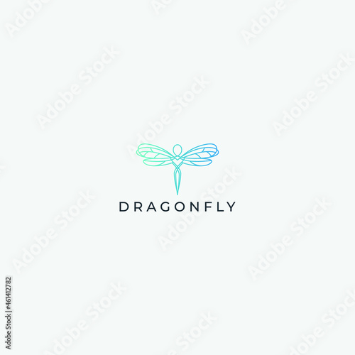 dragonfly logo minimalist line art modern