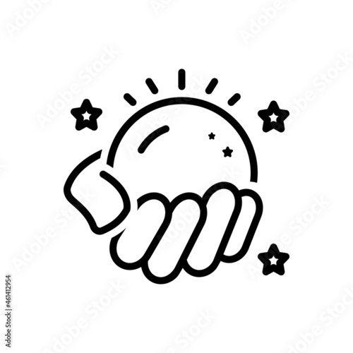 Black line icon for predict