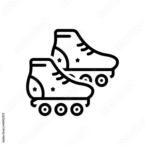 Black line icon for skating