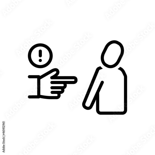 Black line icon for threat