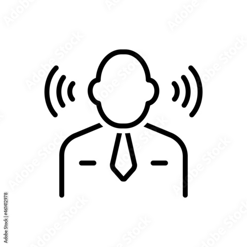 Black line icon for listen