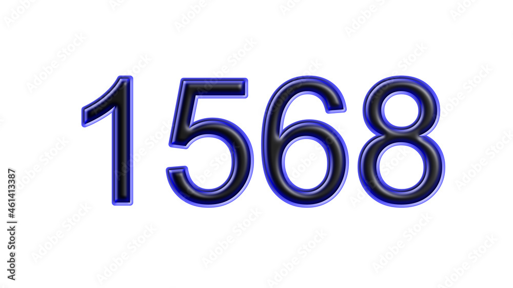 blue 1568 number 3d effect white background blue 1568 number 3d effect white background
