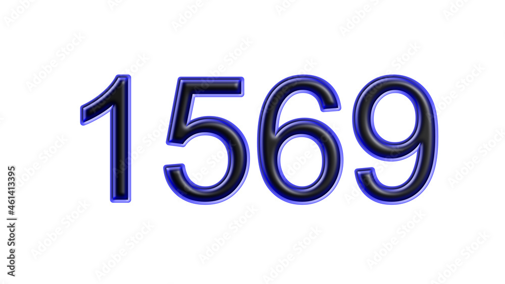 blue 1569 number 3d effect white background blue 1569 number 3d effect white background