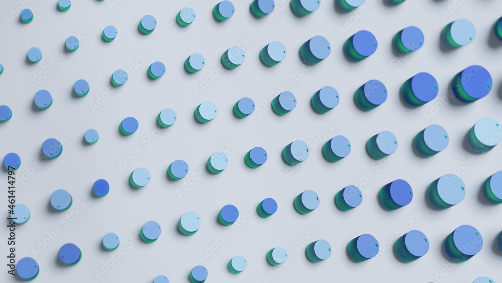 Abstract 3D Render Illustration Background design with Colorfull Blue Buttons. Abstract 3D Render Illustration Background design with Colorfull Blue Buttons.