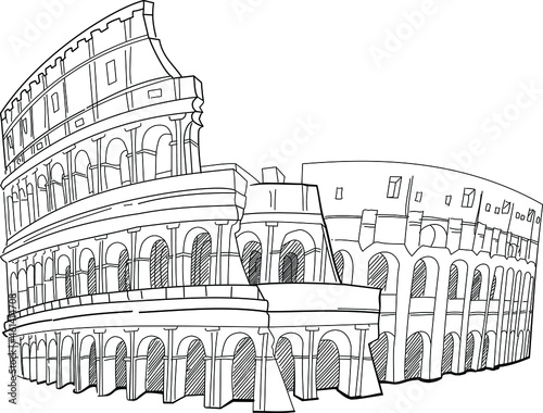 Black and white Colosseum