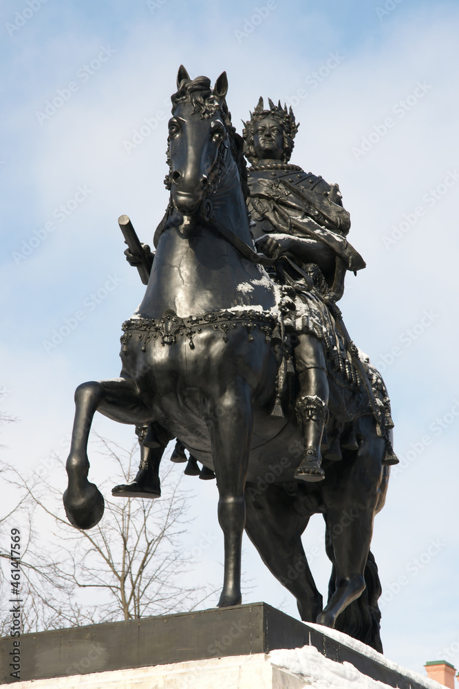 Russia. Saint-Petersburg. Monument to Emperor Peter the Great near the Engineering Castle.