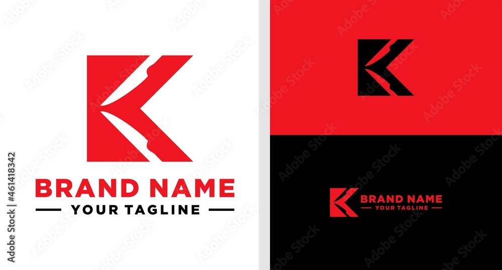 LETTER K LOGO KNIFE NEGATIVE SPACE EDITABLE LETTER K LOGO KNIFE NEGATIVE SPACE EDITABLE