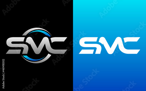 Valokuva SMC Letter Initial Logo Design Template Vector Illustration