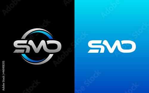 SMO Letter Initial Logo Design Template Vector Illustration