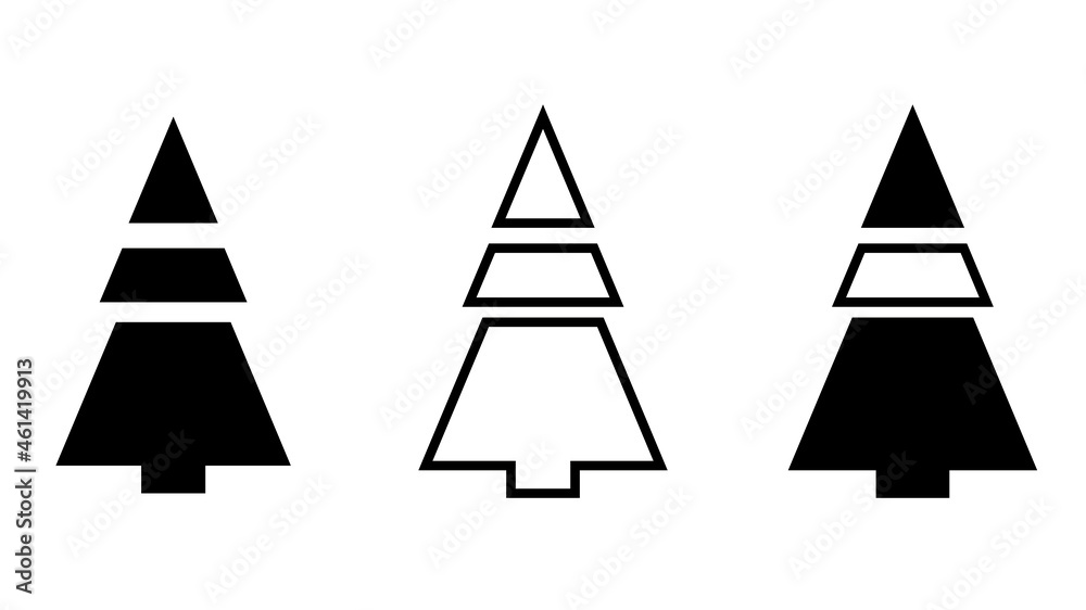 Christmas tree Icons, Isolated on white background, Vector illustration Christmas tree Icons, Isolated on white background, Vector illustration