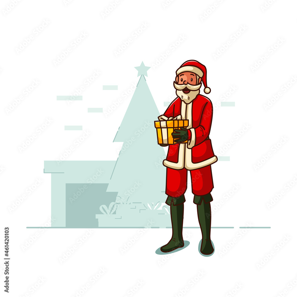 Santa give the gift Santa give the gift