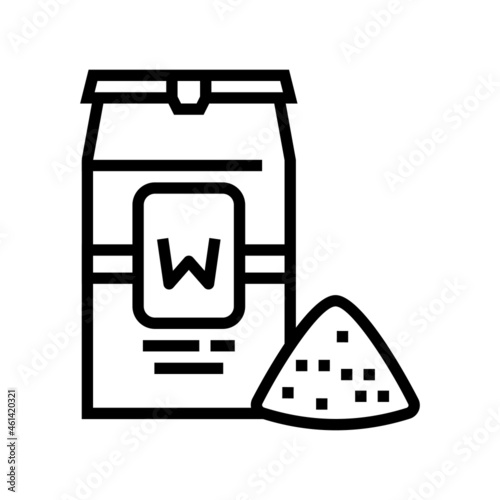 wheat flour package line icon vector. wheat flour package sign. isolated contour symbol black illustration