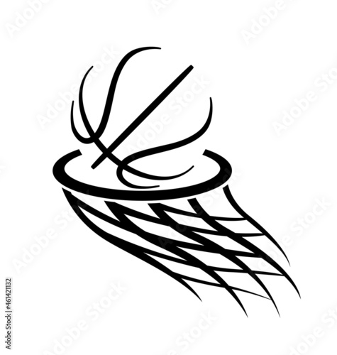 basketball logo simple stylized line art