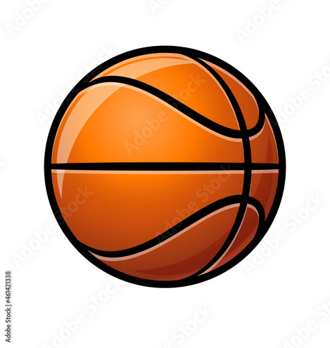 cartoon stylized classic orange basketball