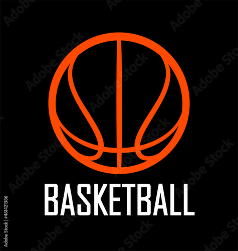 basketball logo simple stylized line drawing