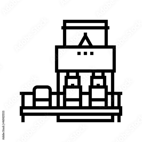wheat flour package conveyor line icon vector. wheat flour package conveyor sign. isolated contour symbol black illustration