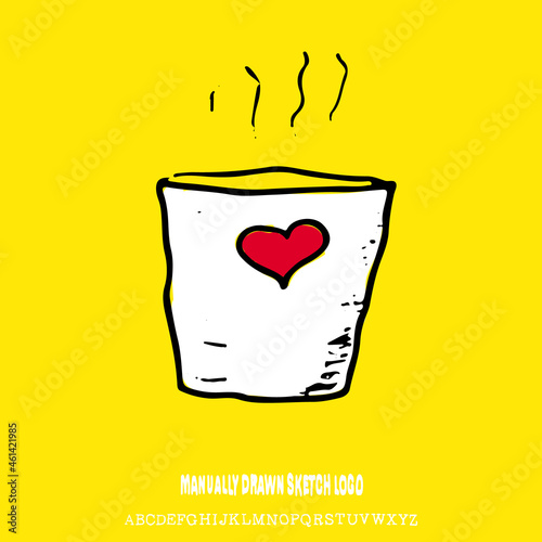 Vector sketch of a coffee mug