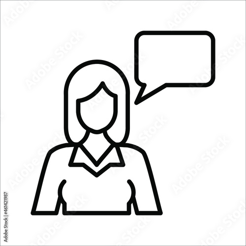 Chat, speak sign, talk icon Communication concept on white background