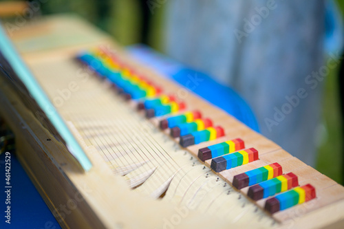 Принти на полотні Closeup of a small clavichord with colorful keys