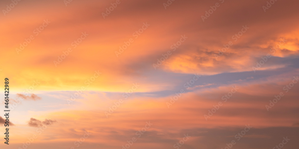 orange cloud at sunset summer nature background