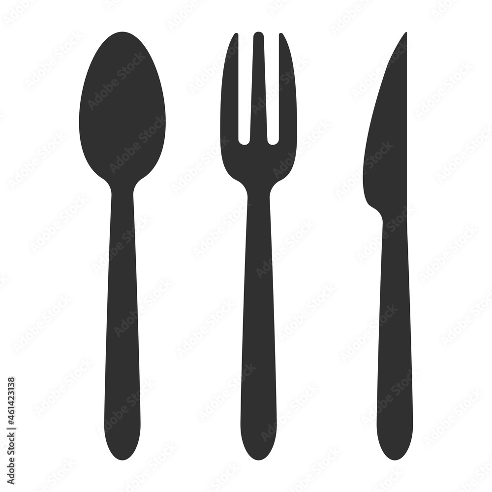 Cutlery icon. Spoon, forks, knife. concept of restaurant business, snack, food, canteens Cutlery icon. Spoon, forks, knife. concept of restaurant business, snack, food, canteens