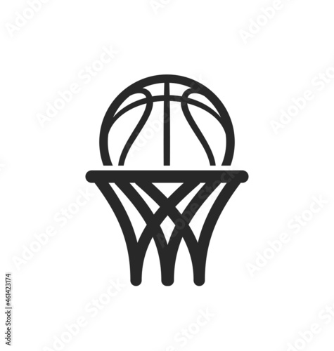 basketball logo simple stylized line drawing