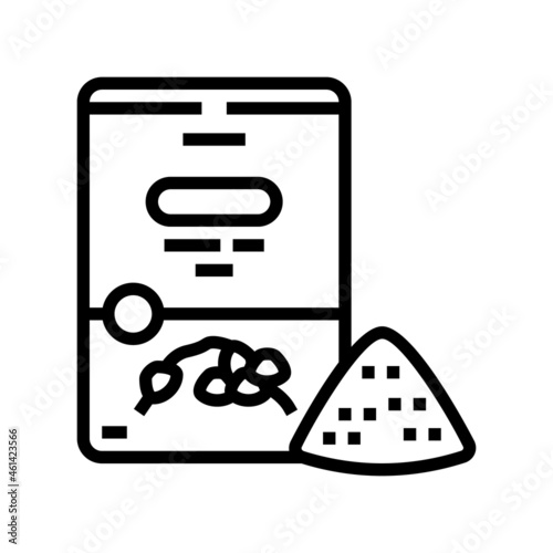 buckwheat flour bag line icon vector. buckwheat flour bag sign. isolated contour symbol black illustration
