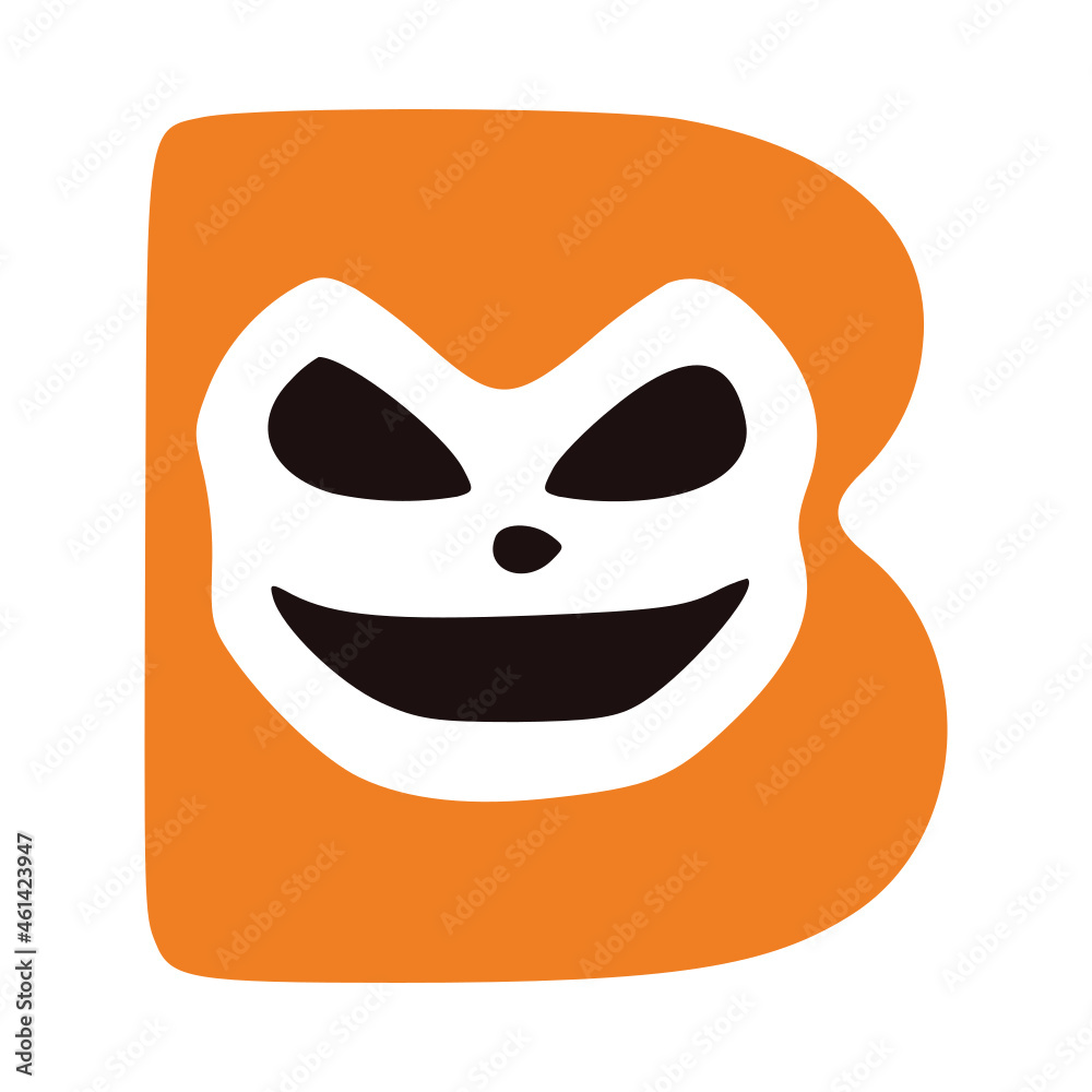 Letter b mad character, Halloween monster doodle clip art Letter b mad character, Halloween monster doodle clip art
