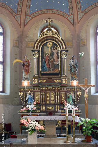 Main altar in the parish church of the Annunciation of the Virgin Mary in Velika Gorica, Croatia