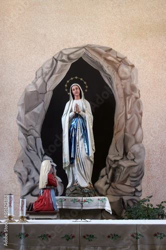 Quadro su tela Our Lady of Lourdes, Church of the Saint Brice of Tours in Brckovljani, Croatia
