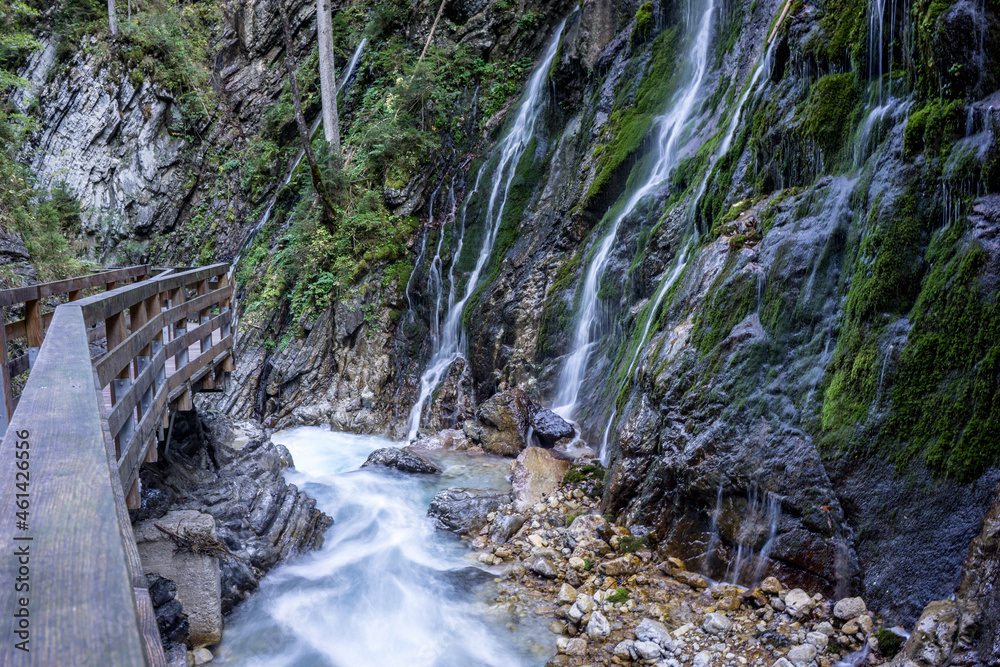 wimbachklamm in Bavaria, germany with waterfalls and moose rocks wimbachklamm in Bavaria, germany with waterfalls and moose rocks