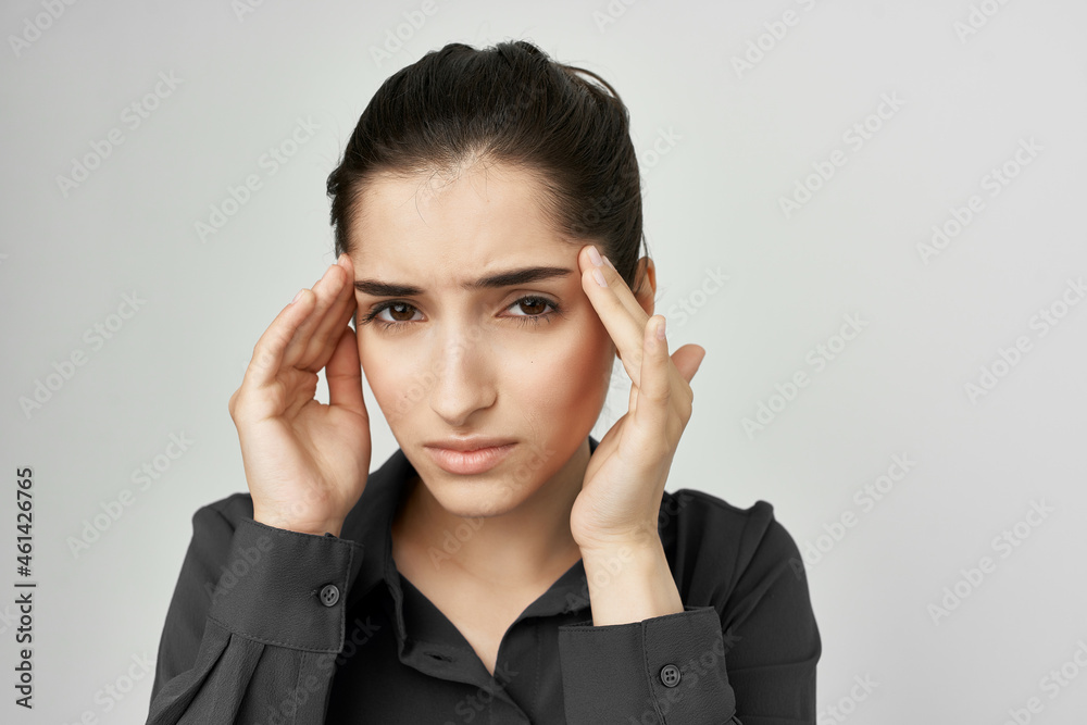 woman holding his head depressed health problems woman holding his head depressed health problems
