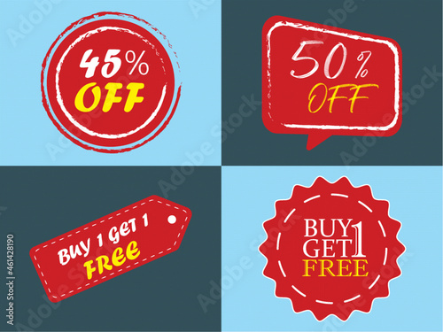 Discount Tags and Buy 1 Get 1 Free Tags