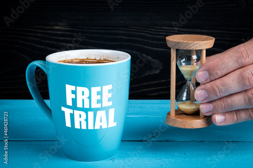Free Trial. Coffee mug with the inscription