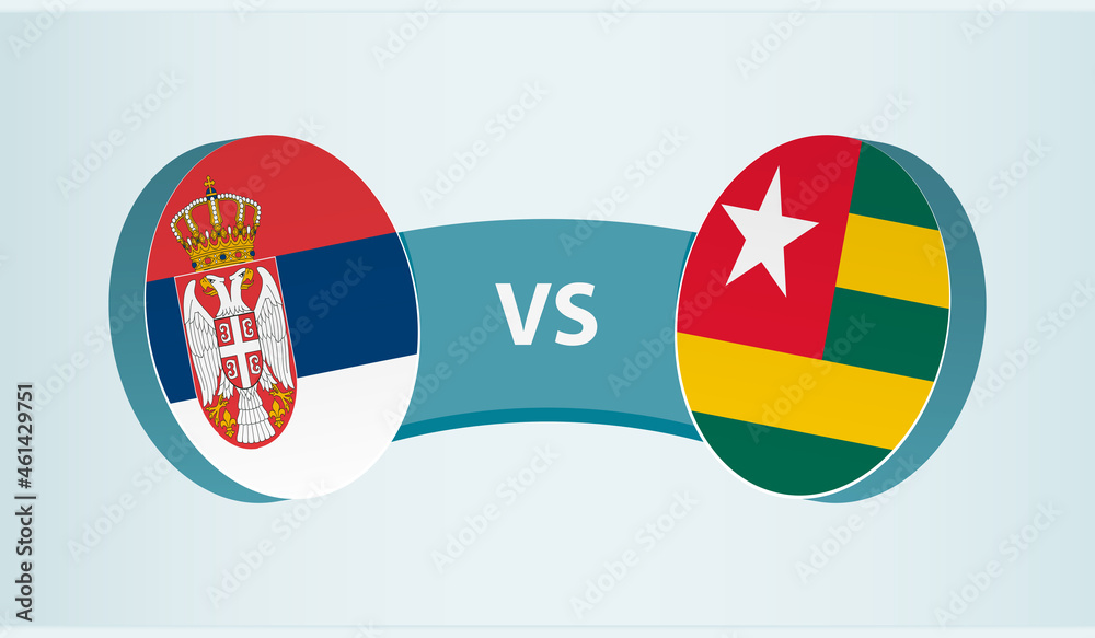 Serbia versus Togo, team sports competition concept.