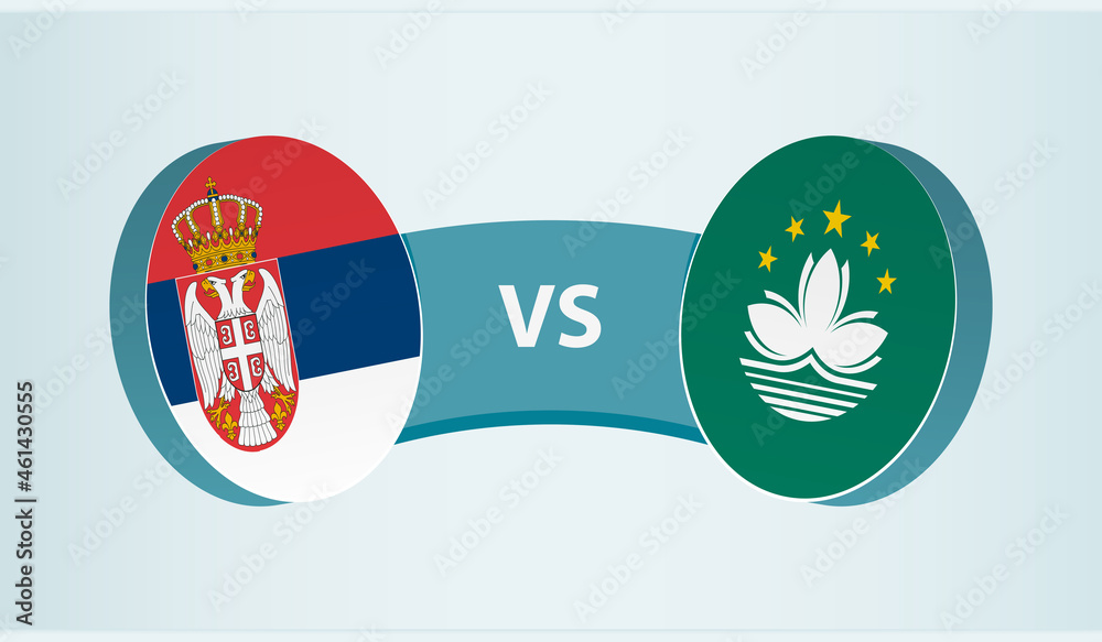 Serbia versus Macau, team sports competition concept. Serbia versus Macau, team sports competition concept.
