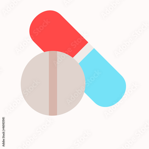 Capsule icon vector illustration in flat style about medical, use for website mobile app presentation