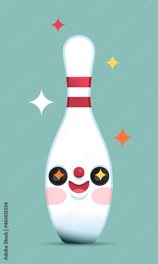 Bowling quille sourire mignon enfant rétro rayures rouge blanc illustration compétition club sport jeu anniversaire événement graphisme Bowling quille sourire mignon enfant rétro rayures rouge blanc illustration compétition club sport jeu anniversaire événement graphisme