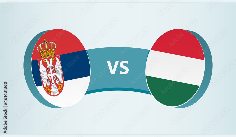 Serbia versus Hungary, team sports competition concept.