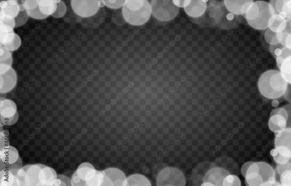 White bokeh on isolated transparent background. Light effect png ...
