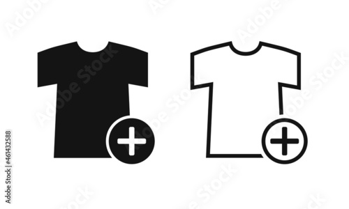 T-shirt with a plus icon. Illustration vector