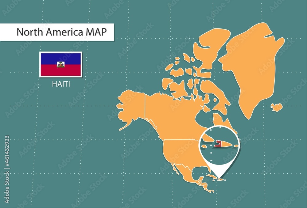 Haiti Map In North America Zoom Version Icons Showing Haiti Location 1000 F 461432923 Nm2lTwYYDMtdbnLUN5wAANtulYthygVB