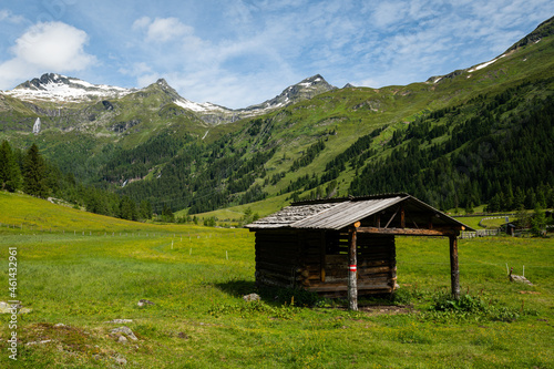 Old small wooden house in the alps